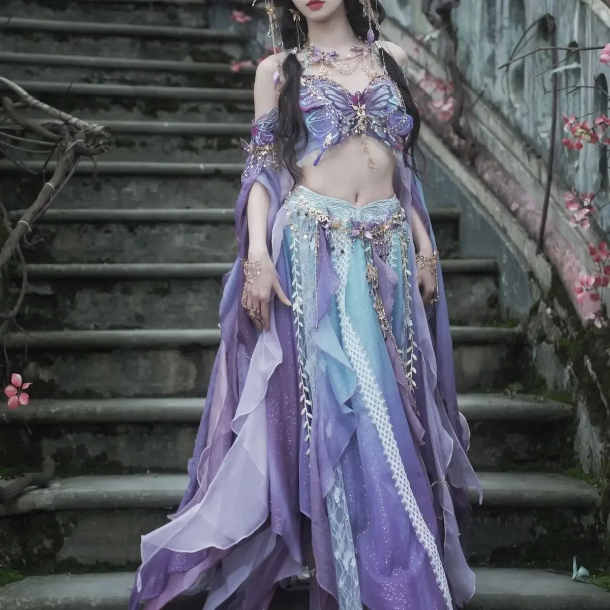 6-цветное изысканное платье ханьфу с градиентной вышивкой - Фотография_5