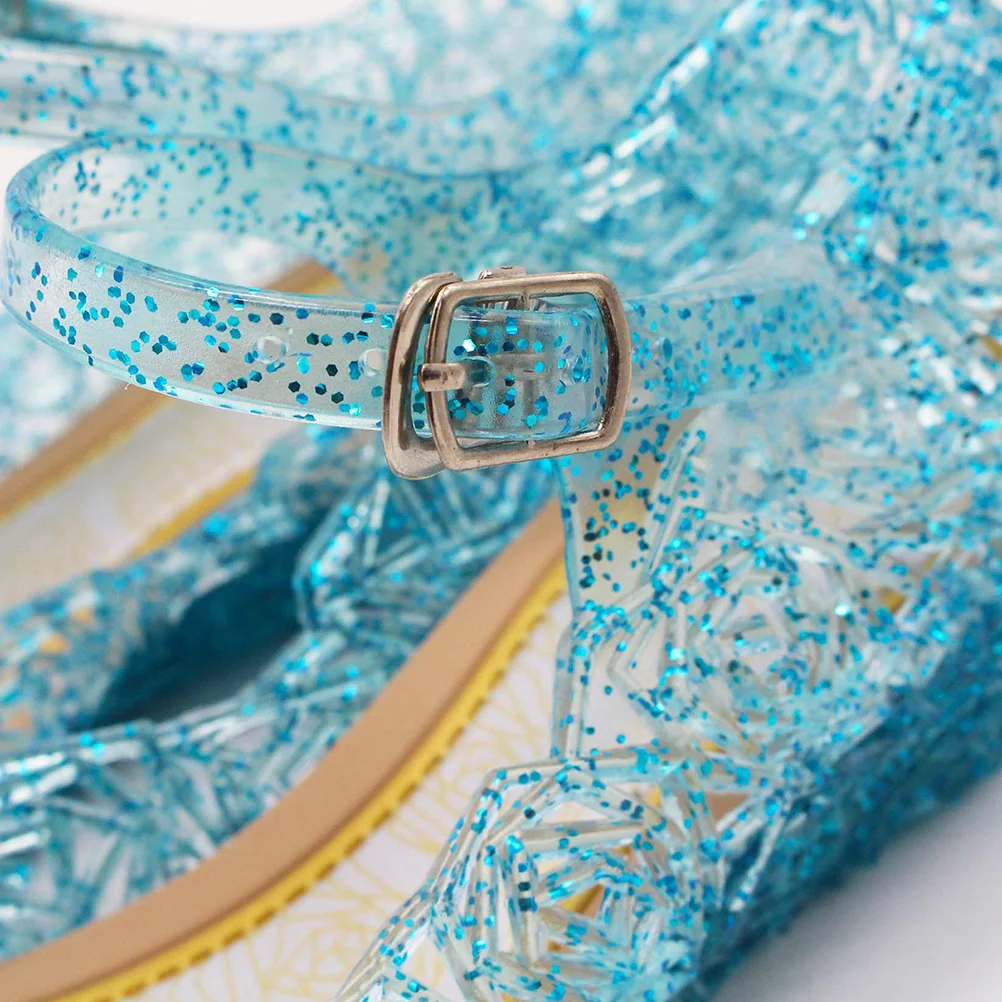 1 пара сандалий для девочек на высоком каблуке из желе из пвх - Фотография_3