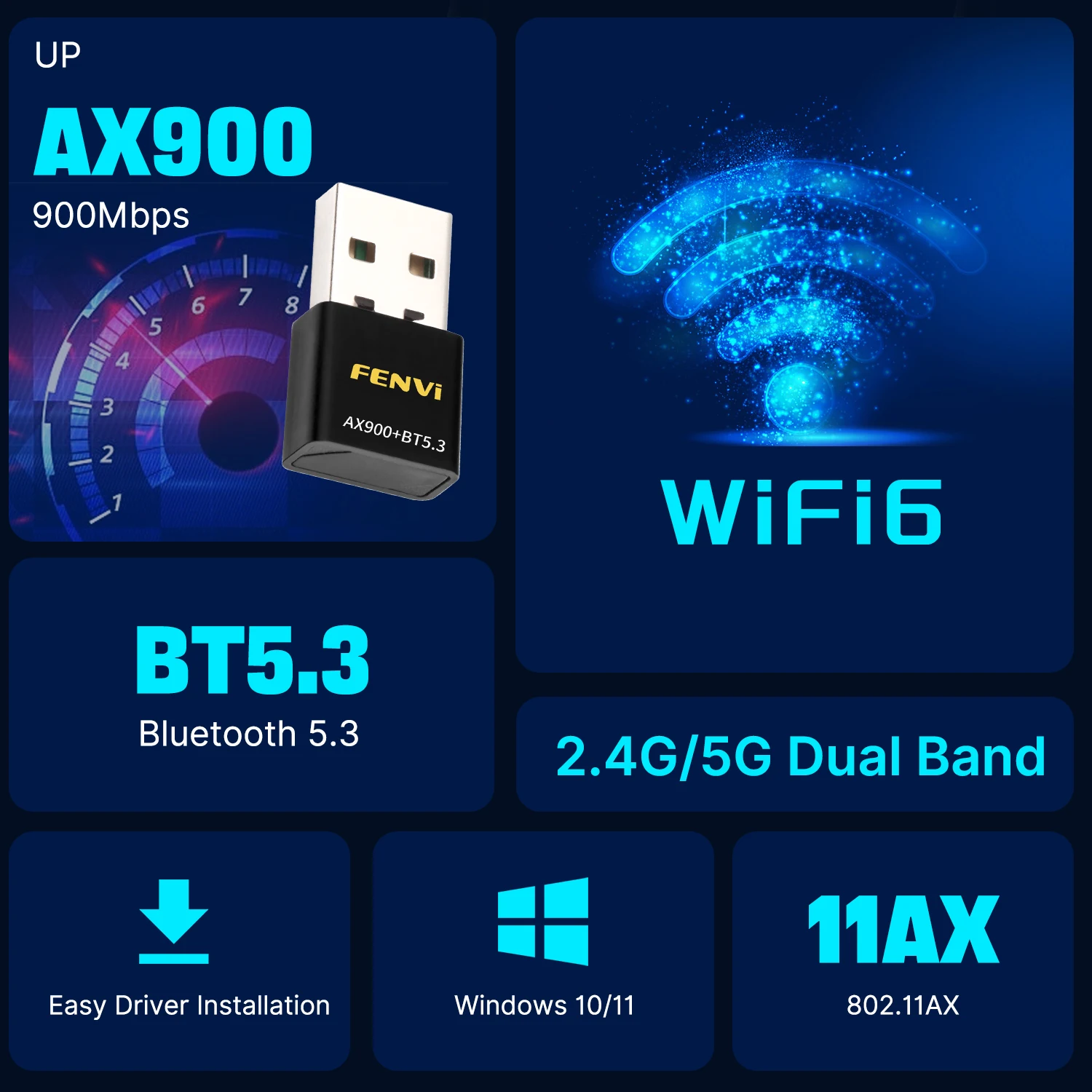 Fenvi ax900 wifi6 usb-адаптер bluetooth 5 - Фотография_2