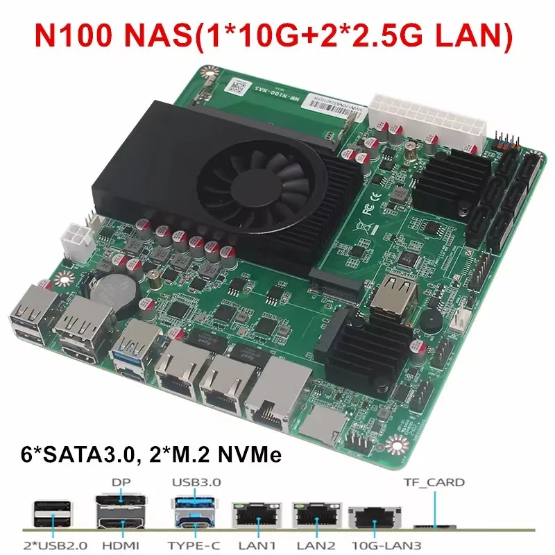 Материнская плата 6-bay n100 i3-n305 nas 1*10g 2 * i226-v 2 - Фотография_2