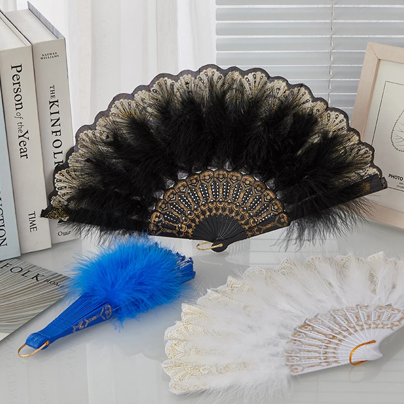 Складной веер с перьями - Фотография_2
