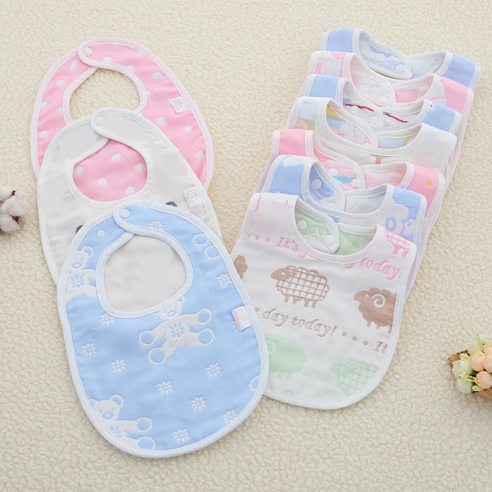 Кнопка-синие хлопковые нагрудники для слюней