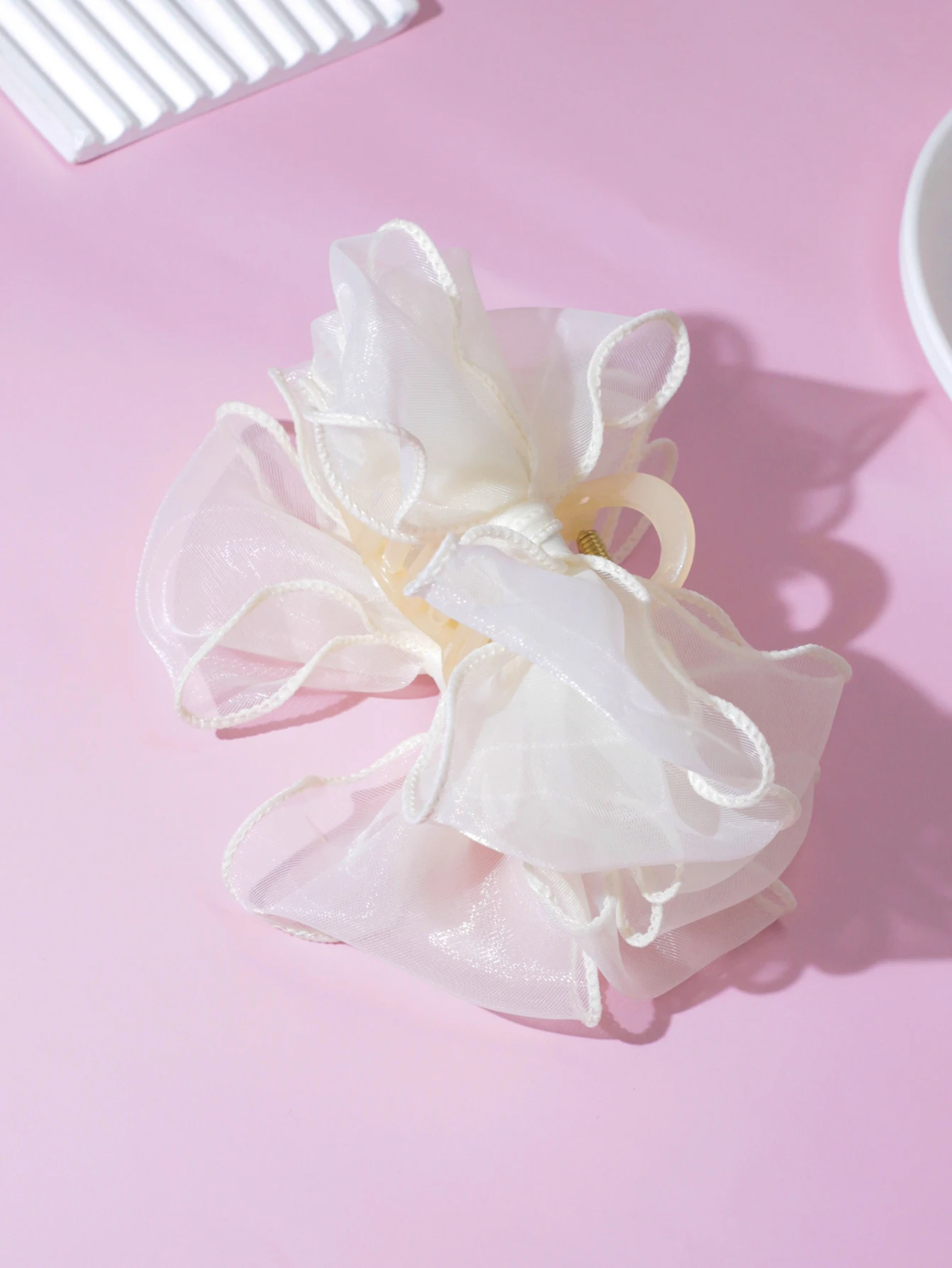 Lystrfac модная сетчатая заколка для волос с бантом для женщин - Фотография_5