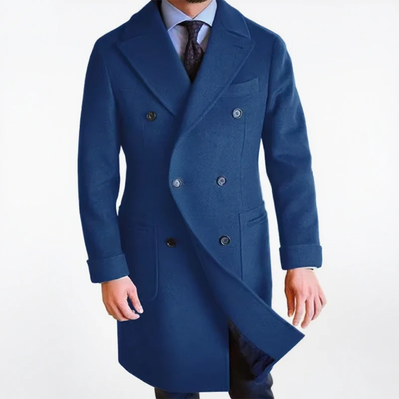 Мужское шерстяное пальто с длинными лацканами - Фотография_6
