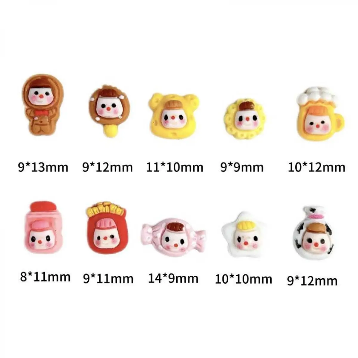 Смешанная смола kawaii girl expression nail charm - Фотография_2