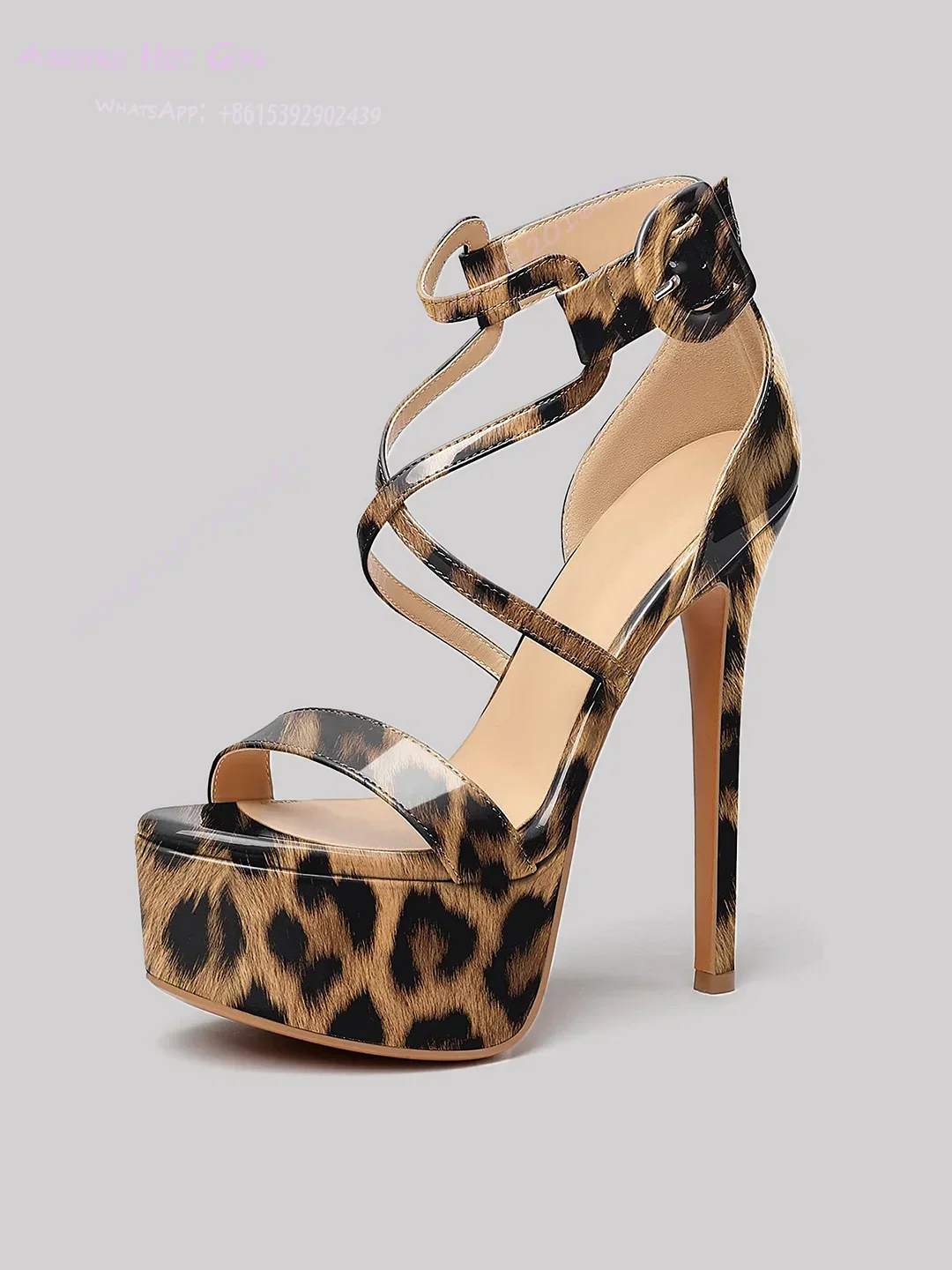 Коричневые лакированные туфли с - Фотография_2