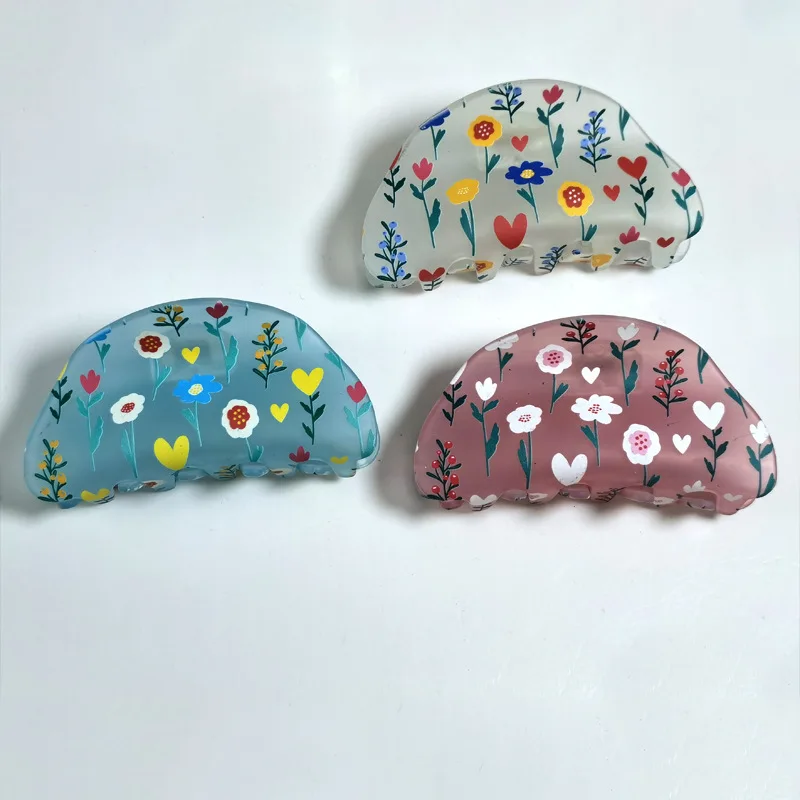 Милые мультяшные зажимы для волос с матовым цветком - Фотография_4