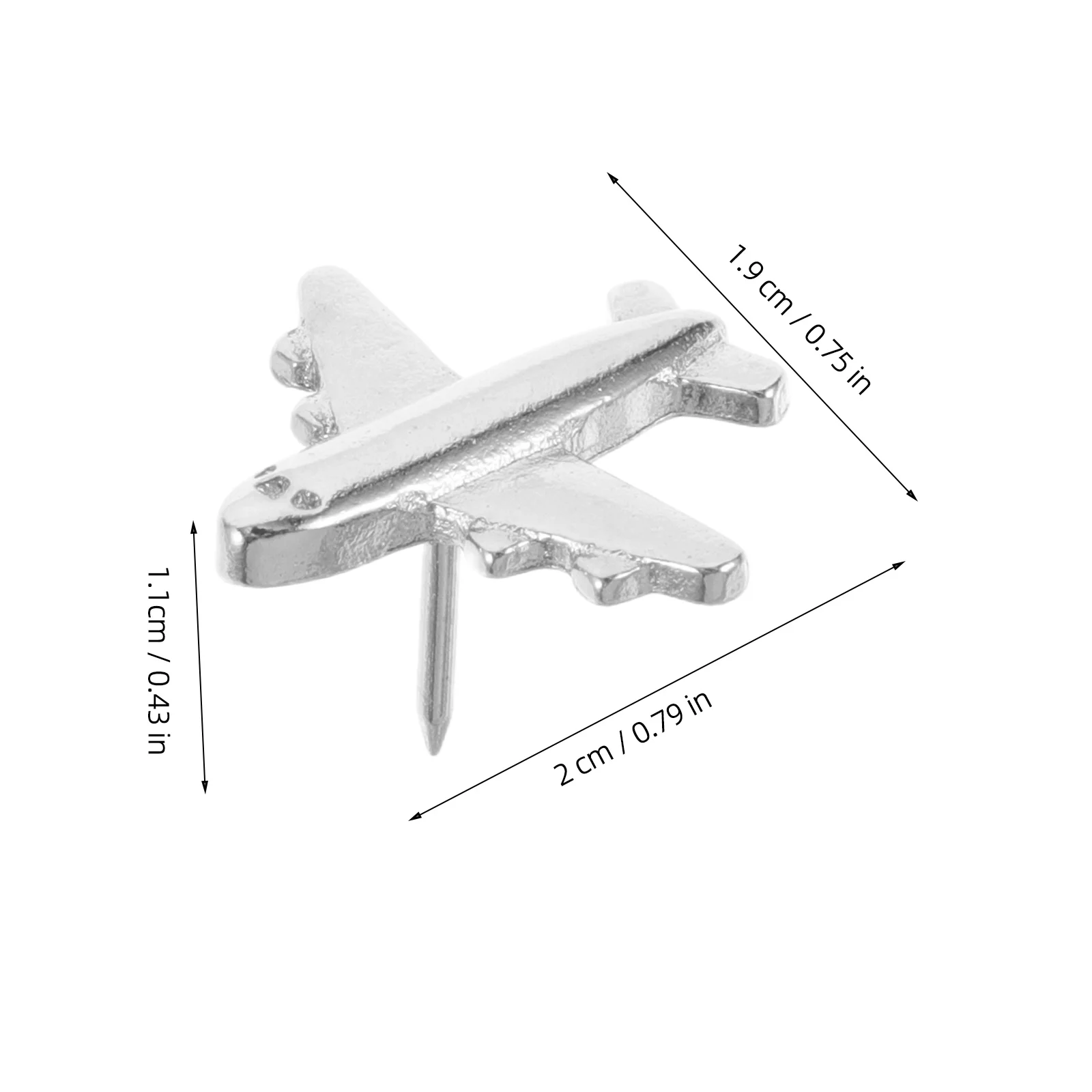 Серебряные металлические кнопки в виде самолета - Фотография_3