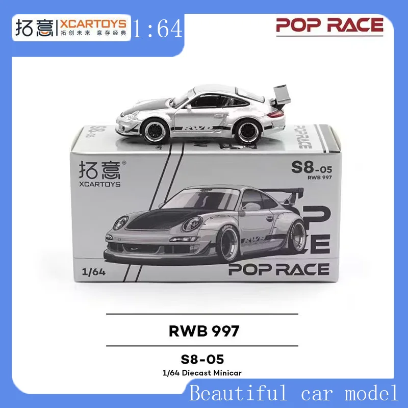Pop race rx имитация металлического автомобиля porsche rwb997 серебро 1