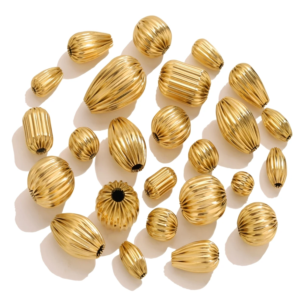 5pcs stainless steel 18k gold big