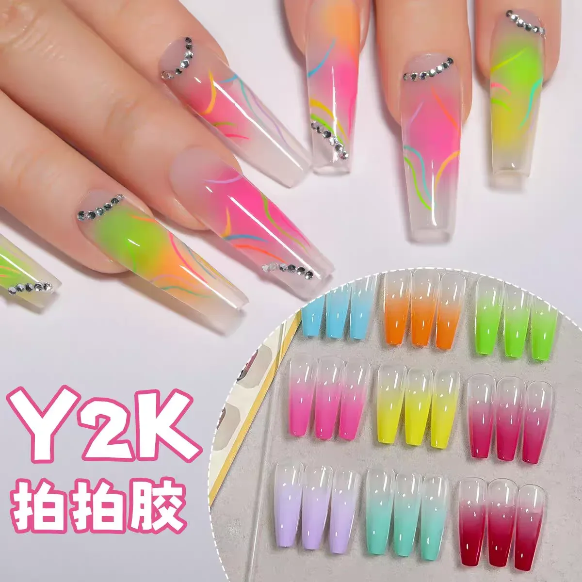 Y2k ombre mud pat painting гель - Фотография_6