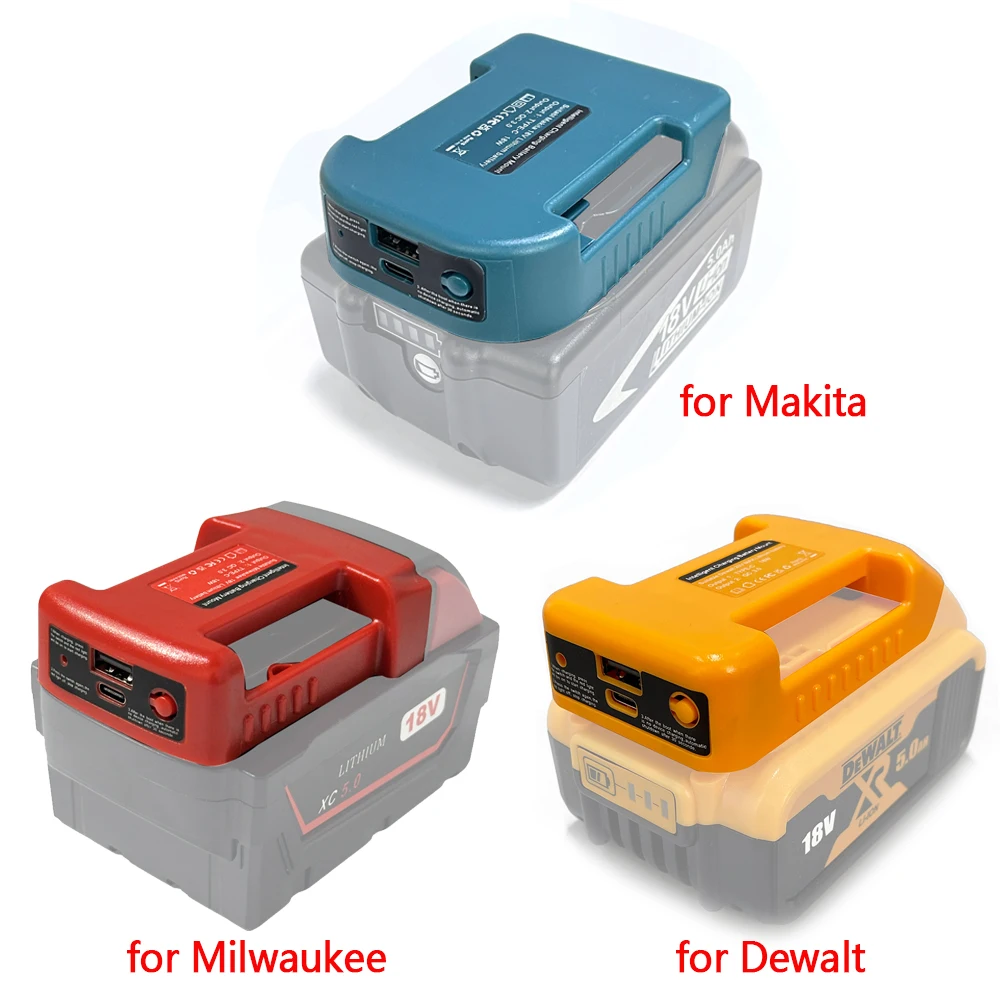 Usb-адаптер power bank r для makita/dewalt/milwaukee - Фотография_2