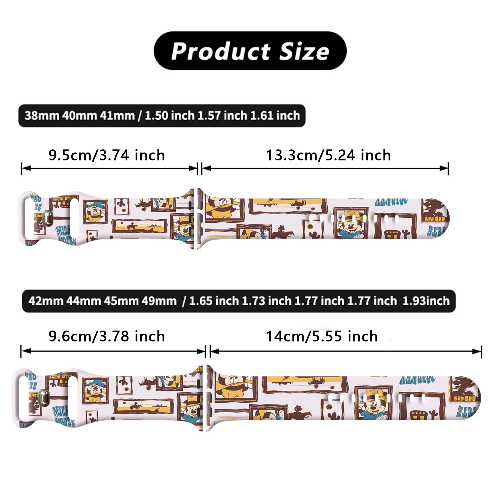 Ремешок для часов с принтом disney mickey club 3 для apple watch 11 - Фотография_6