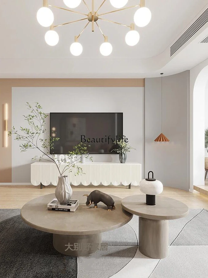 Круглый каменный журнальный столик - Фотография_2