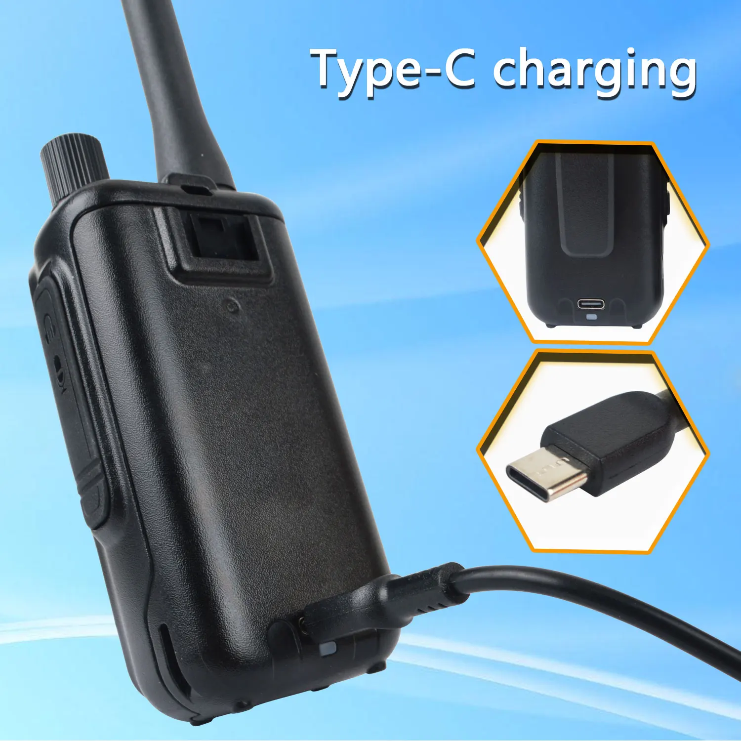 Uv-5r mini baofeng walkie talkie многодиапазонная зарядка type-c 5 вт 1 - Фотография_3