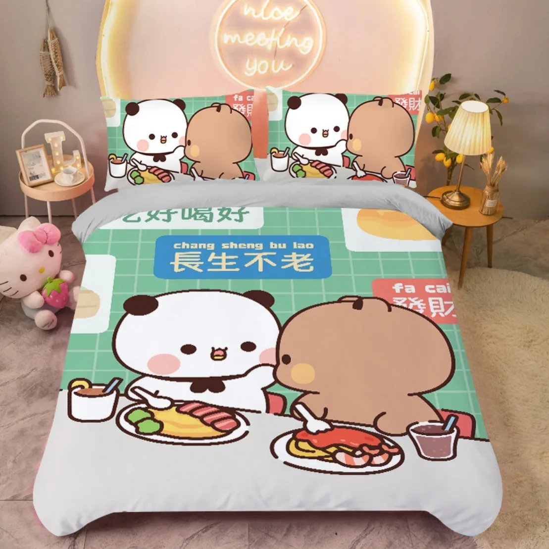 Прекрасный детский пододеяльник kawaii bubu и dudu - Фотография_2
