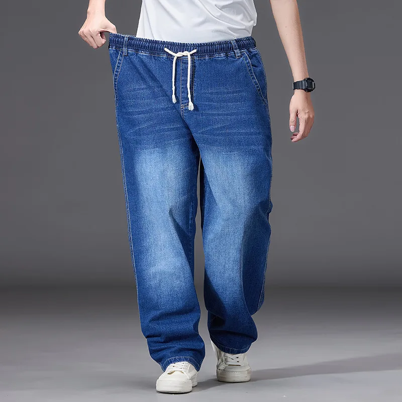 Мужские джинсы с эластичной резинкой на талии 8xl - Фотография_2