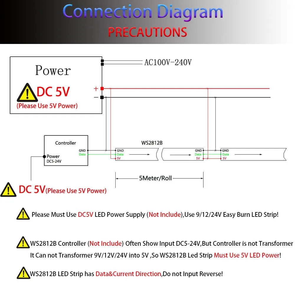 Dc5v ws2812b светодиодная лента - Фотография_4