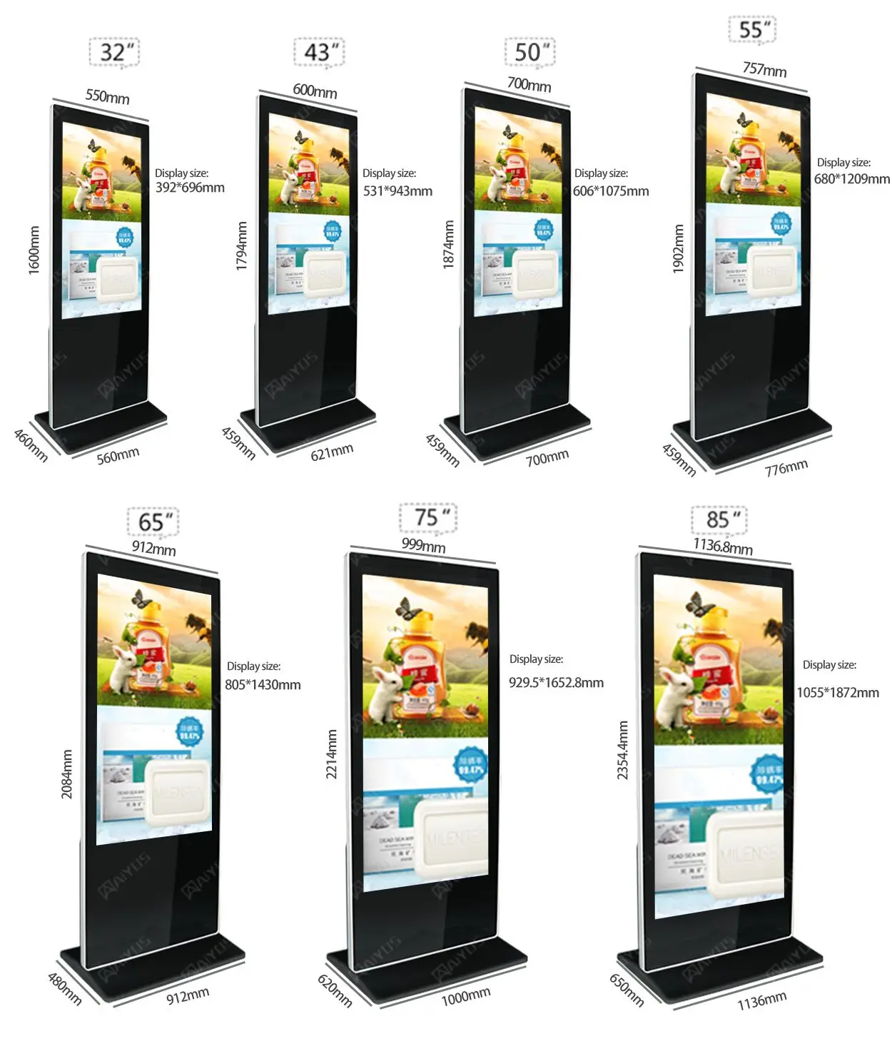 55-дюймовый внутренний hdmi жк-рекламный - Фотография_2