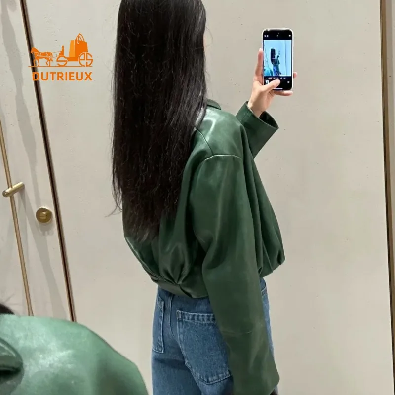 Зимняя модная кожаная куртка в - Фотография_6