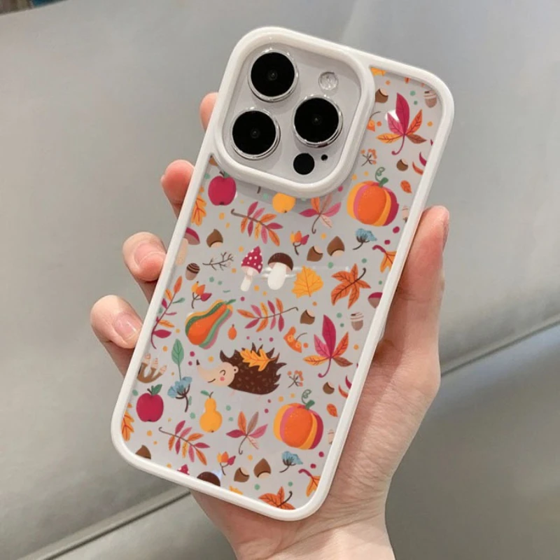 Чехол для телефона с тыквенными осенними листьями для iphone 16 - Фотография_2
