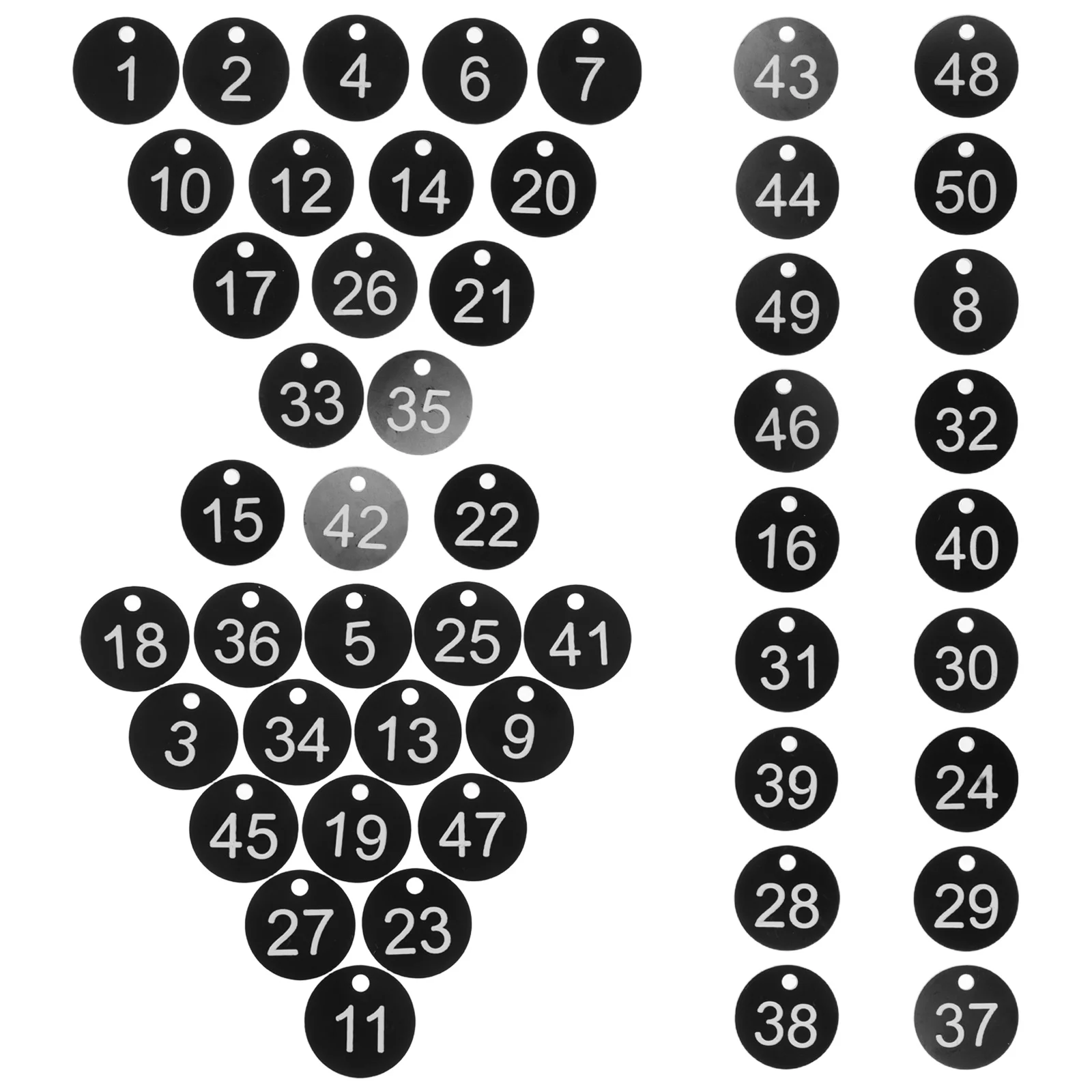 Пластиковые бирки с номерами 1-50