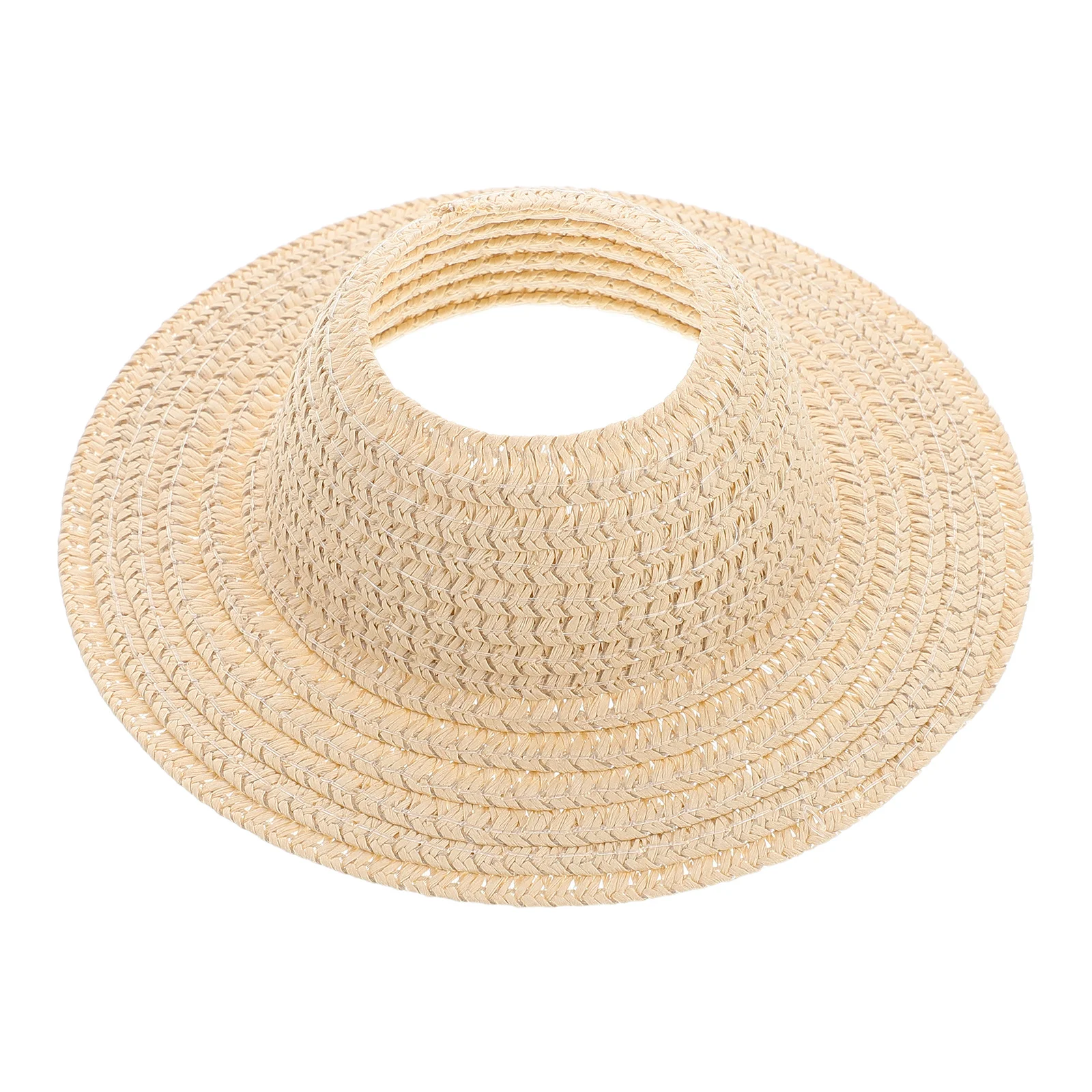 Соломенная шляпа 17 см с открытым верхом и полым плетением - Фотография_3