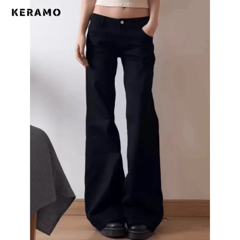 Normcore y2k мешковатые черные джинсовые брюки - Фотография_2