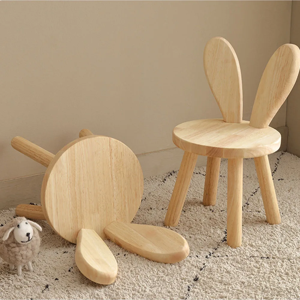 Бытовой табурет из цельного дерева