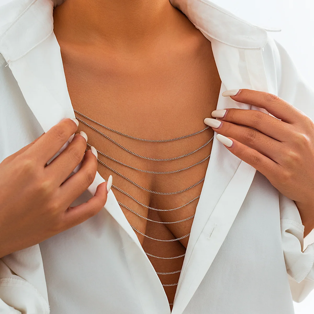 Классическая многослойная цепочка для тела с кисточками - Фотография_3