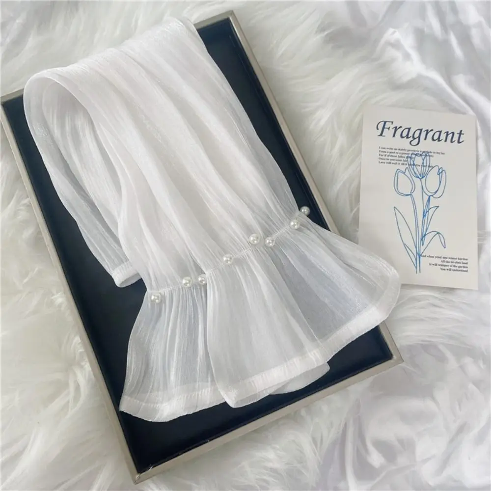 Кружевные перчатки из ледяного шелка с рукавами - Фотография_4