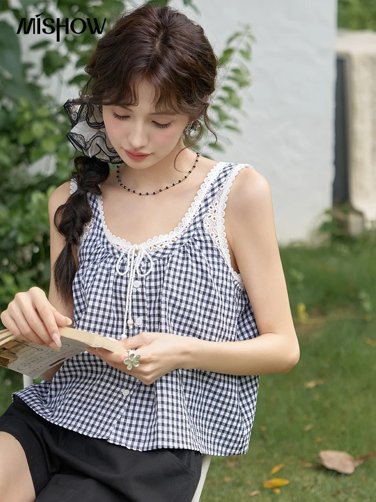 Mishow french sweet lace plaid - Фотография_2