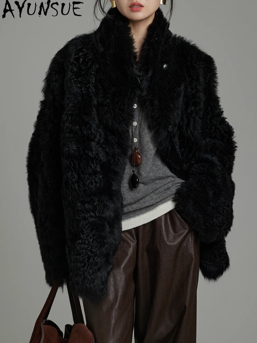 Ayunsue, женская шуба из натуральной овчины - Фотография_4