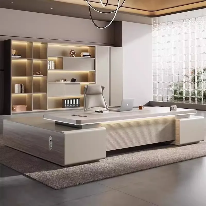 Простой современный офисный стол и стул для босса