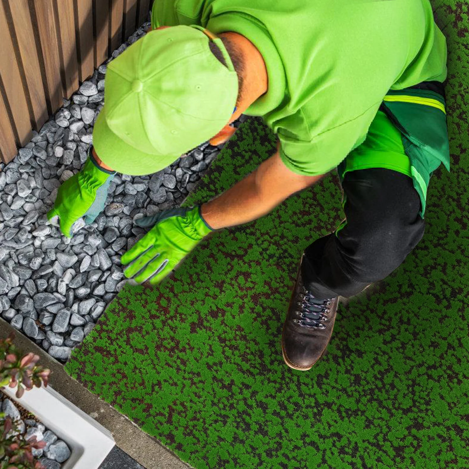 Искусственный мох поддельный зеленый - Фотография_5