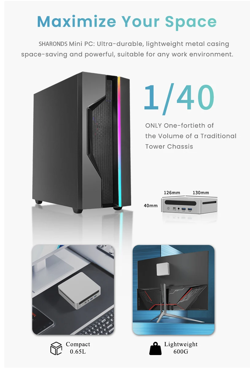 Мини-пк amd ryzen7 7840hs 32 гб lpddr5 2 тб ssd wifi6 bt5 - Фотография_2