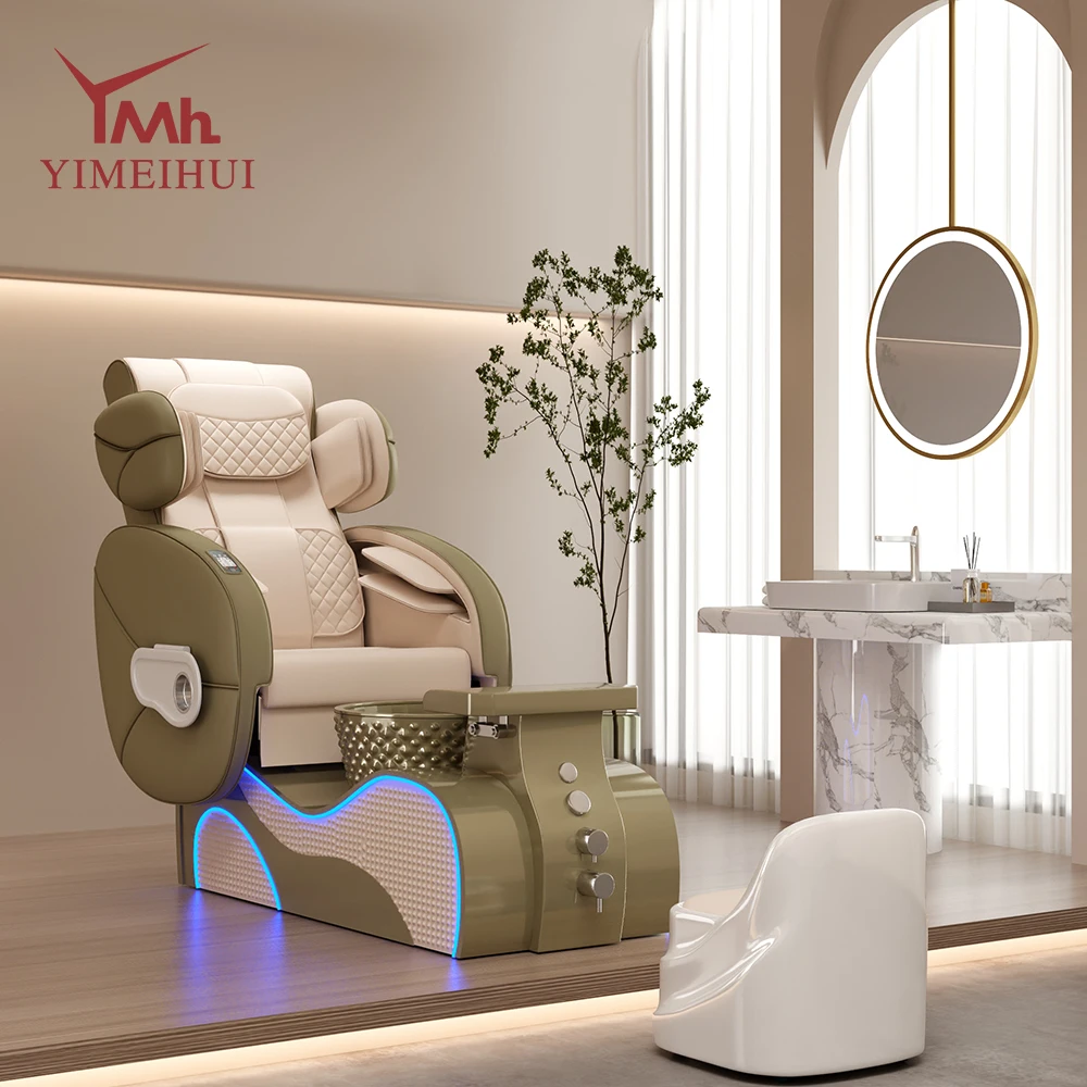 Электрическое кресло для маникюра и педикюра с высокой спинкой
