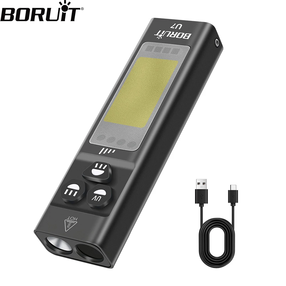 Boruit u7 edc уф-светодиодный фонарик max