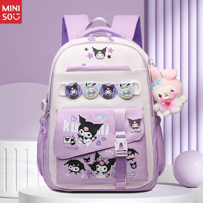Школьный рюкзак miniso kuromi |   сумка большой вместимости для девочек - Фотография_6
