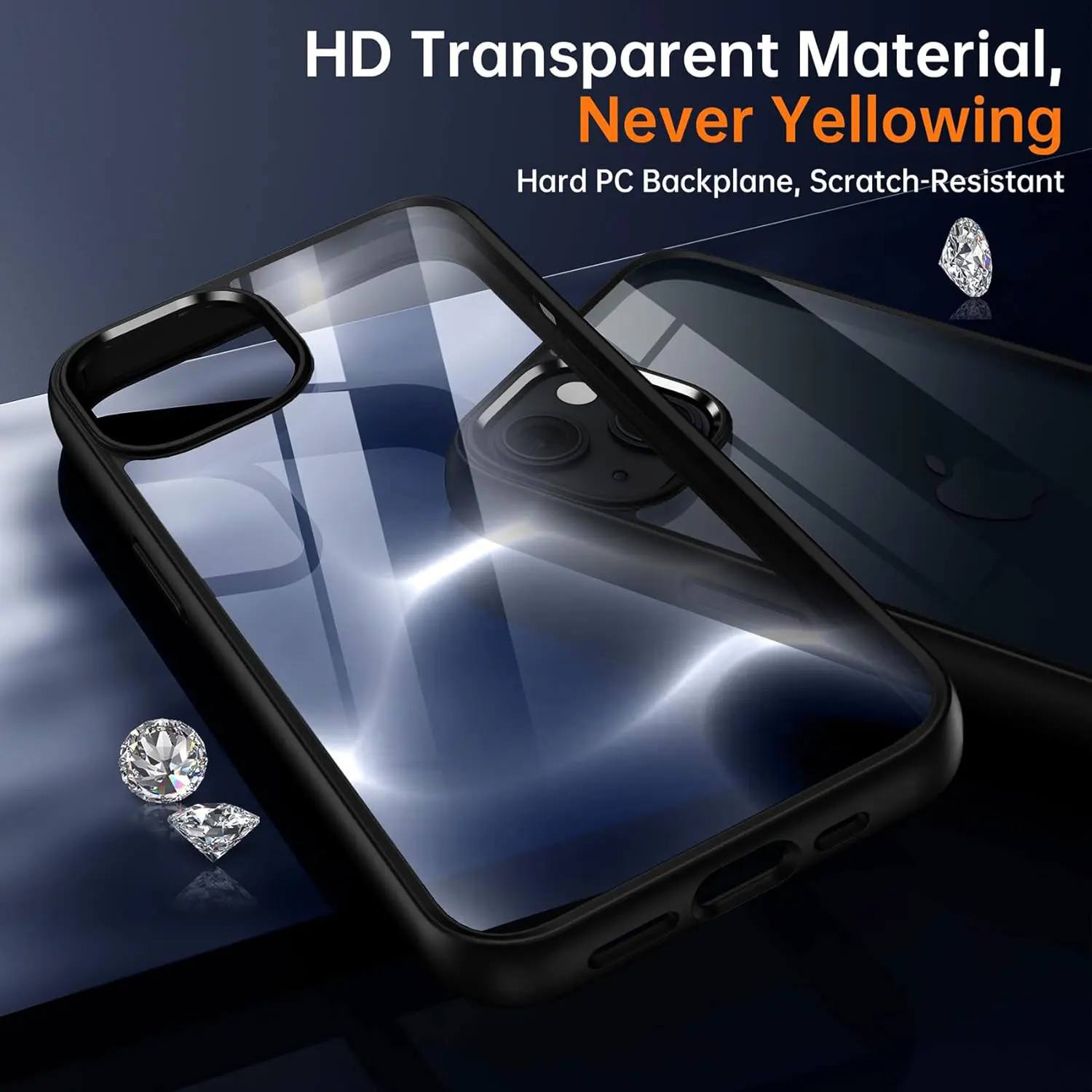 Прозрачный противоударный чехол с цветной задней частью для iphone 16 - Фотография_6