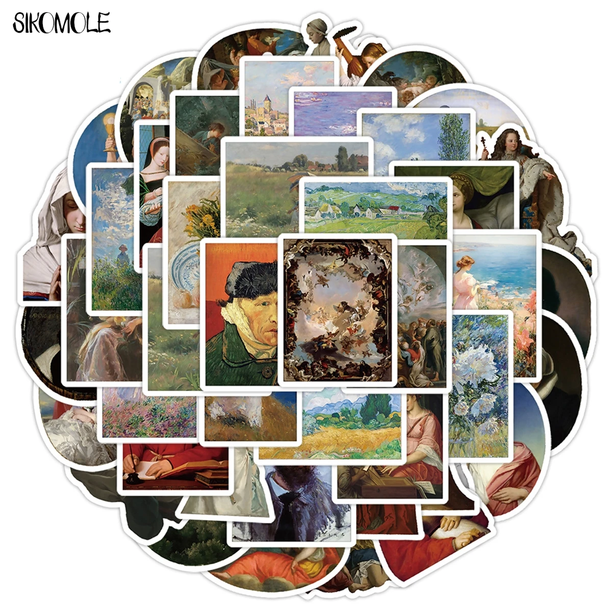 Ретро картина маслом пвх наклейки