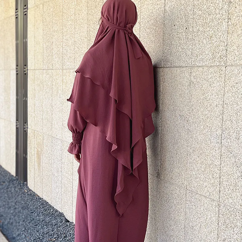 Khimar 2 слоя креп мусульманская