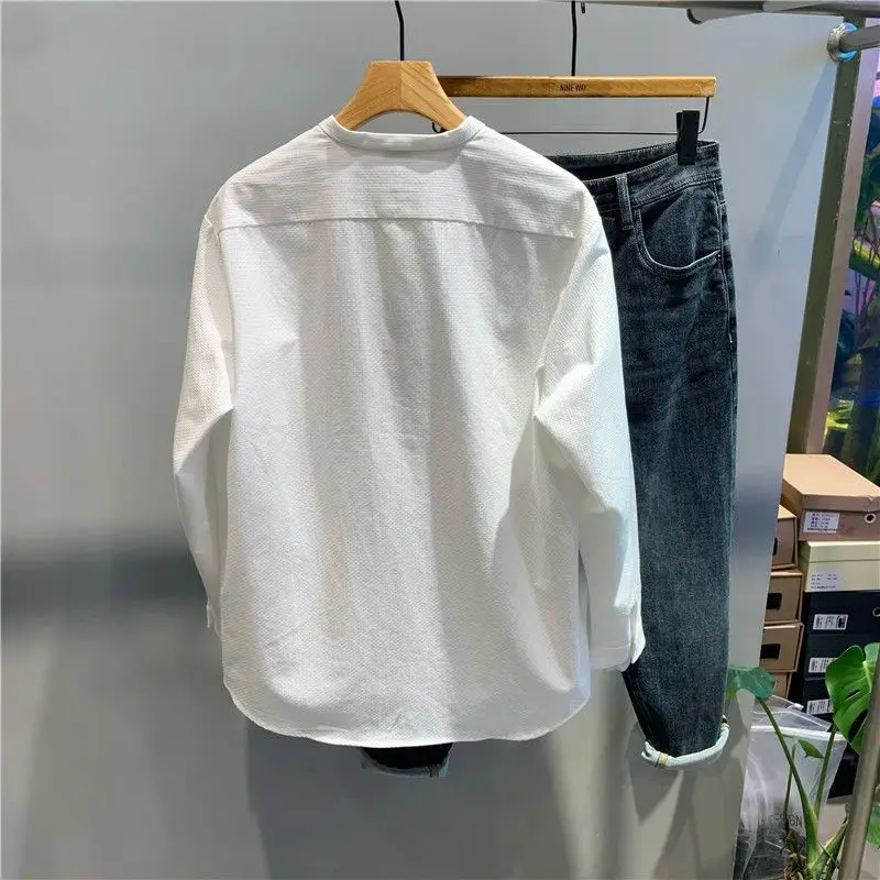 Модная простая универсальная рубашка на пуговицах - Фотография_5