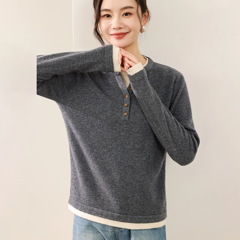 Осень-зима, свитер из 100% шерсти