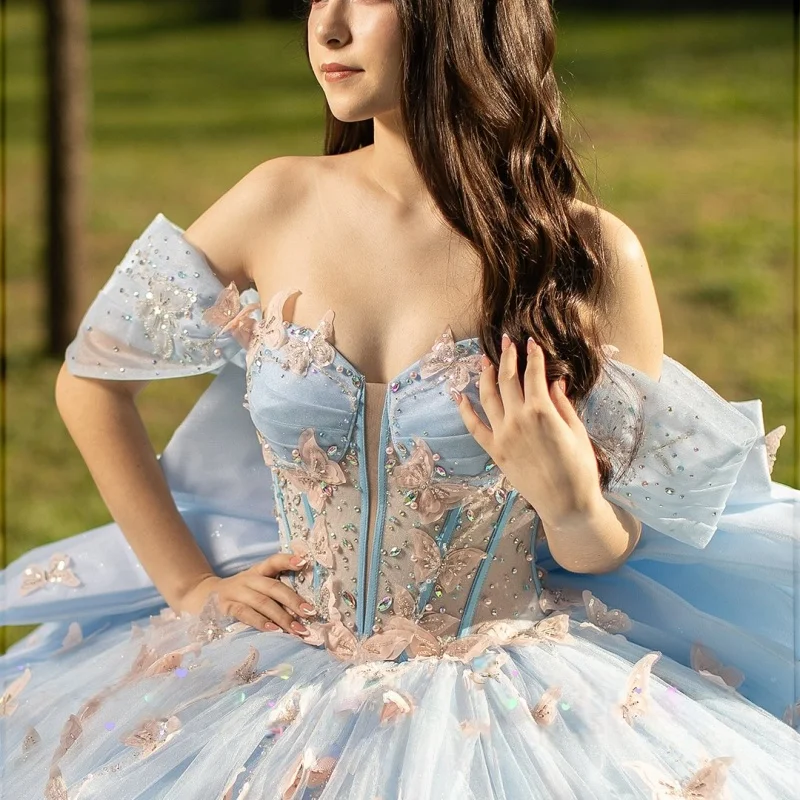 Блестящее платье quinceanera цвета