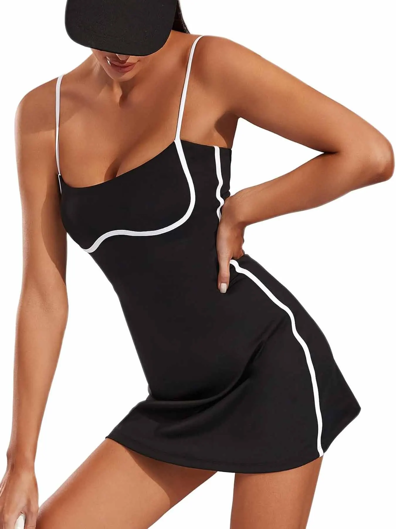 Женская теннисная юбка для фитнеса без рукавов