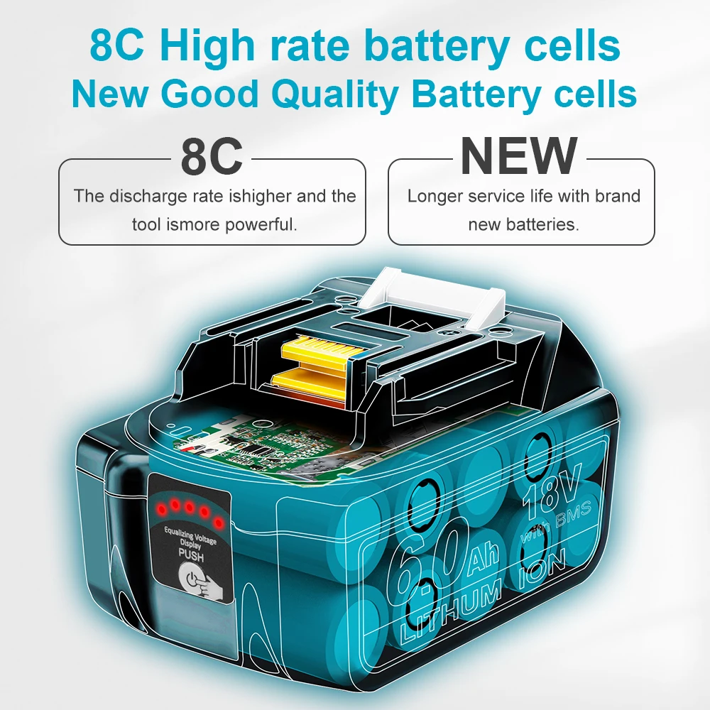 Аккумулятор camason 18 в для электроинструментов makita - Фотография_4