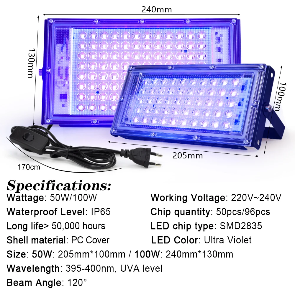 Led ультрафиолетовый прожектор - Фотография_2