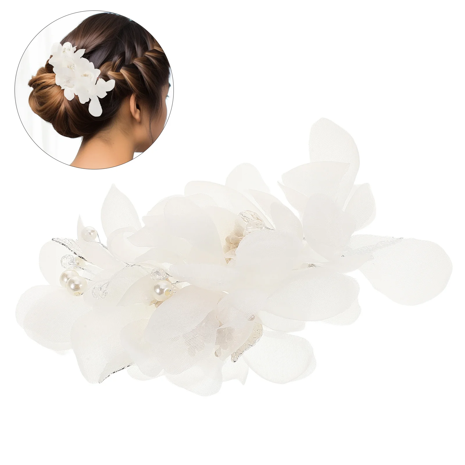 Свадебная заколка для волос из тюля ручной работы с цветком