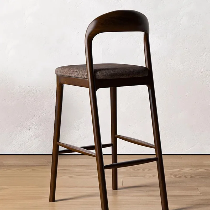 Деревянные барные стулья со спинкой - Фотография_5